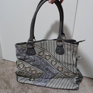 Nicole Lee Shoulder Purse Grays with Silver Accents